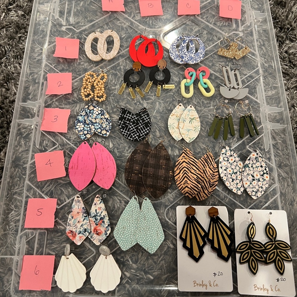 Brinley & Company Earrings lot-21 Pairs! Leather And Nickel Free